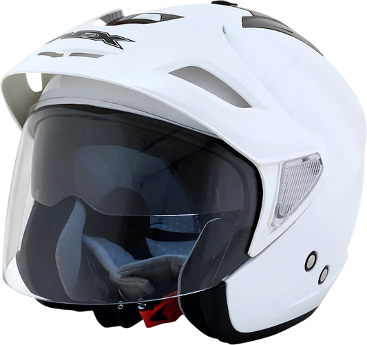 Pearl white AFX FX-50 helmet in 2XL size, featuring smooth finish and aerodynamic design, designed for motorcycle riders.