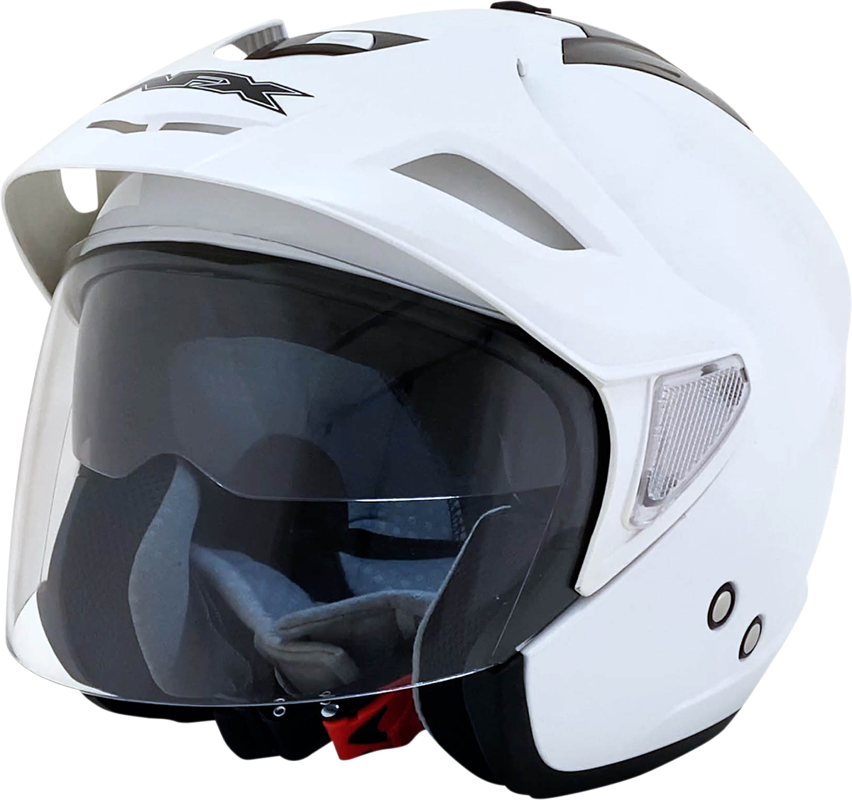 Pearl white AFX FX-50 motorcycle helmet in medium size, featuring sleek design and clear visor for safety and style.