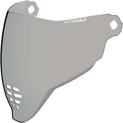 Bill's Exhausts ICON Airflite FliteShield RST Silver helmet parts, close-up of the helmet face shield with reflective silver finish.