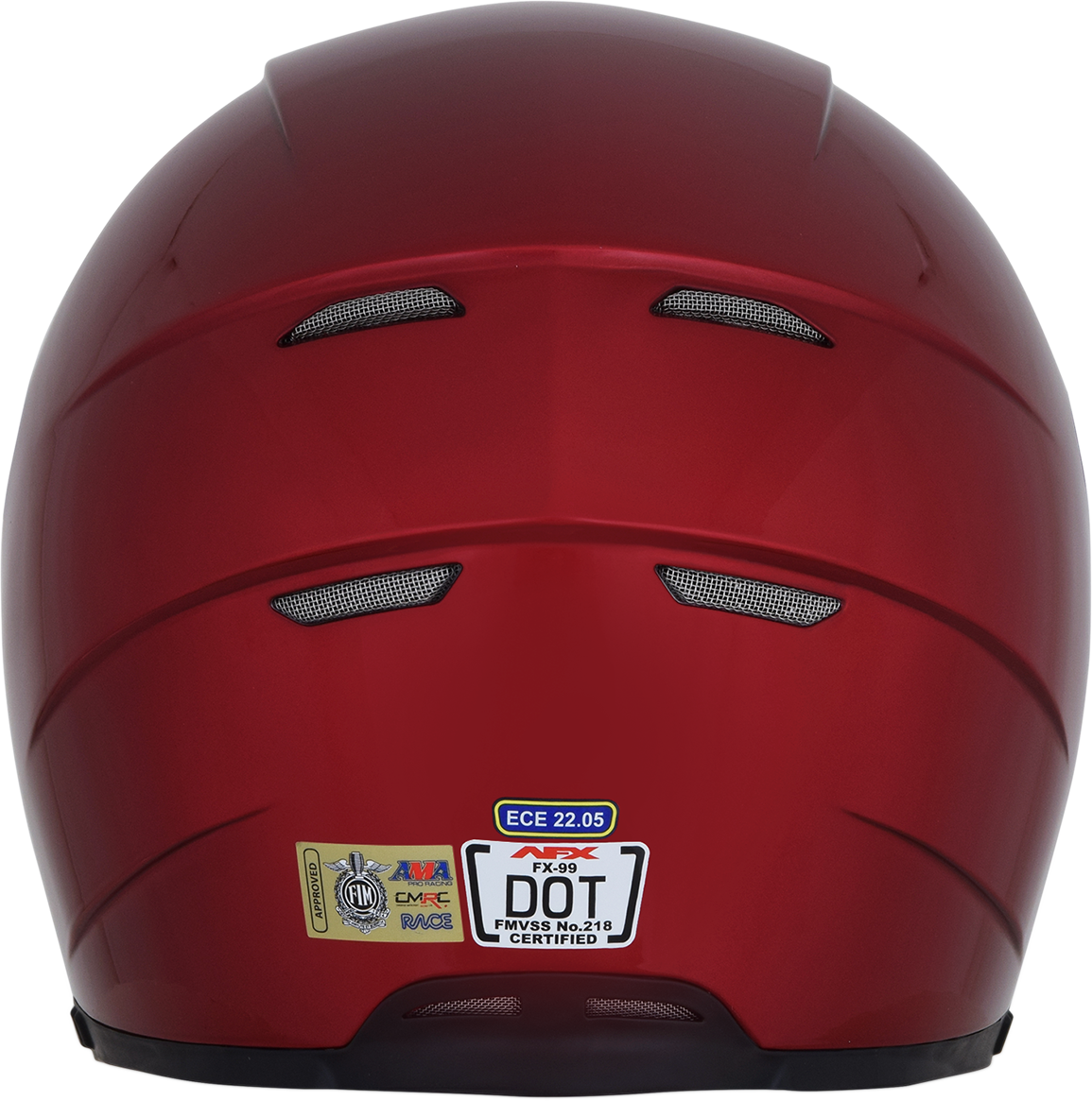 Bill's Exhausts AFX FX-99 helmet in wine red, XS size, showing the sleek helmet design with clear visor and stylish finish.