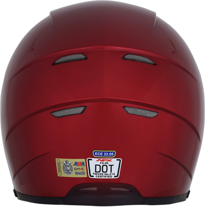 Bill's Exhausts AFX FX-99 helmet in wine red, XS size, showing the sleek helmet design with clear visor and stylish finish.