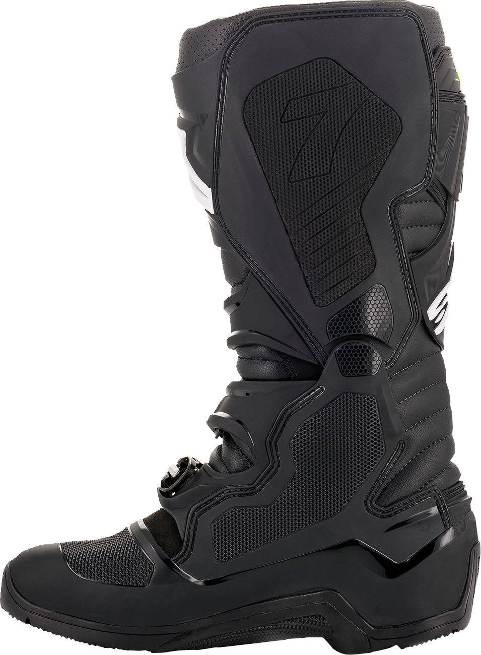 Alpinestars Tech 7 Enduro Drystar® motorcycle boots in black, US 8, showing front and side view with protective design features.