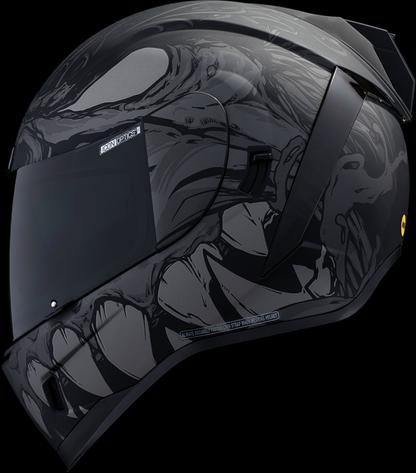 Dark black ICON Airform™ helmet by Bill's Exhausts with MIPS® technology, size XS, shown on a neutral background.