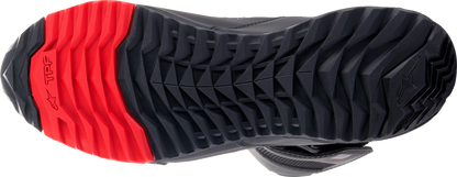Black Alpinestars Stella RT-7 Drystar® motorcycle boots with ankle support and textured sole, US 3.5 size, on a white background.