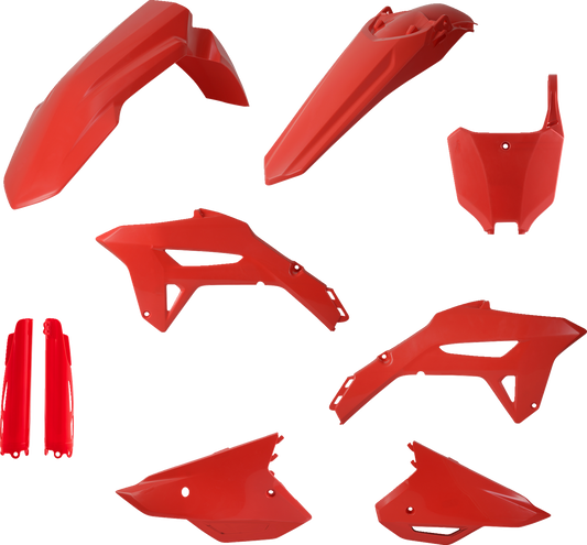 Acerbis full replacement body kit in red for Honda CRF250R 2022-2023 and CRF450R 2021-2023 motorcycle, showing front and side panels.
