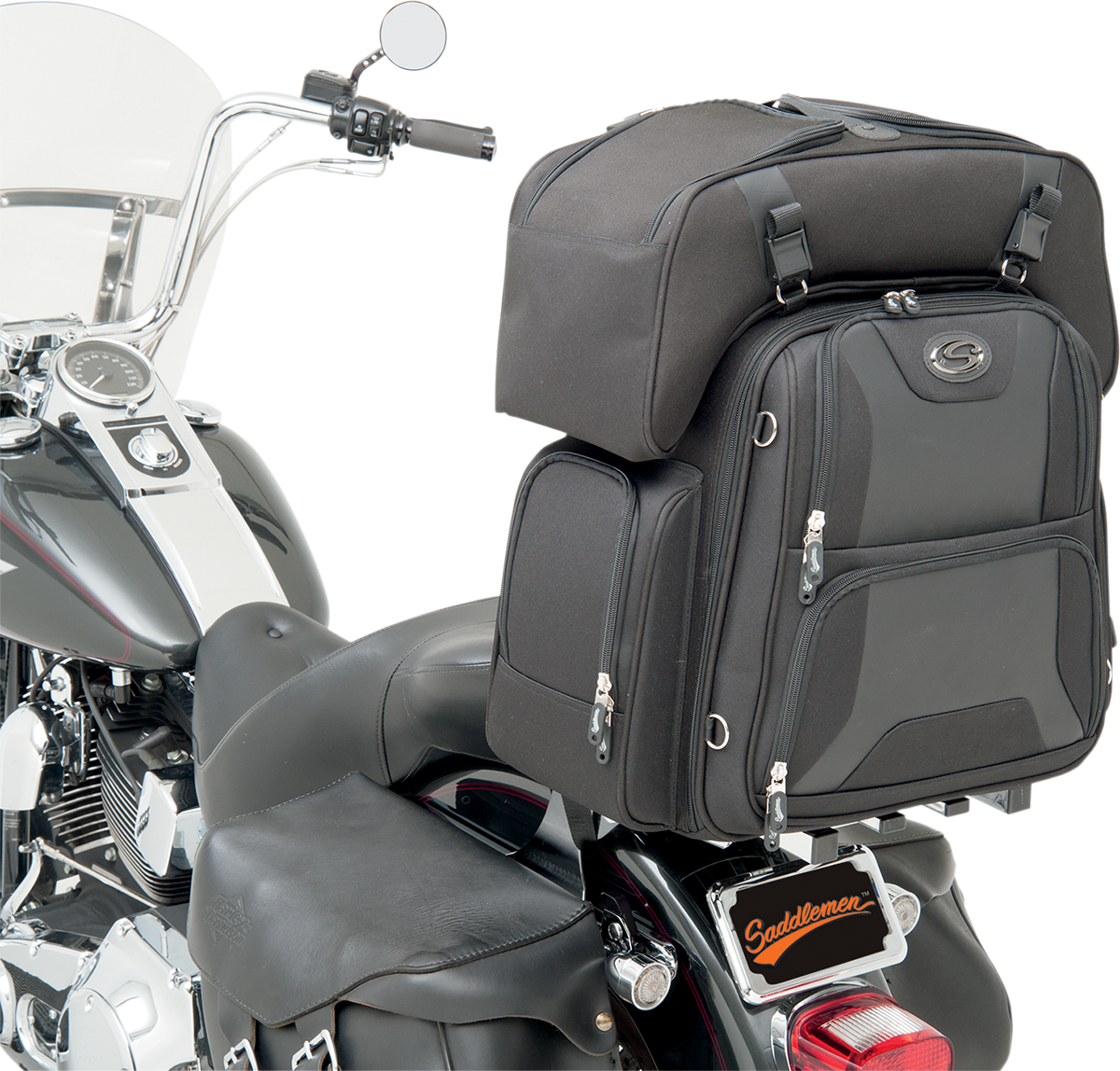 SADDLEMEN FTB3600 Sport Sissy Bar and Combo Bag EX000698 - Howling Moto