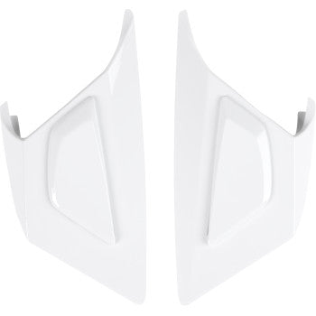 Gloss white ICON Elsinore™ top vents for helmets, part of Bill's Exhausts helmet accessories, shown in close-up view.