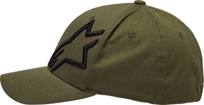 Black ALPINESTARS Corp Shift 2 hat in military style, large/XL size, featuring the ALPINESTARS logo on front.
