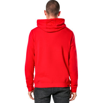 Alpinestars Ride 4.0 hoodie in red, white, and black, 2XL size, featuring a sporty design and branding.