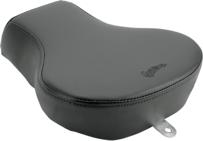 Motorcycle seat for Harley FLSTF 2007-2017, SADDLEMEN Touring Pillion seat by Bill's Exhausts, shown in black on a touring bike