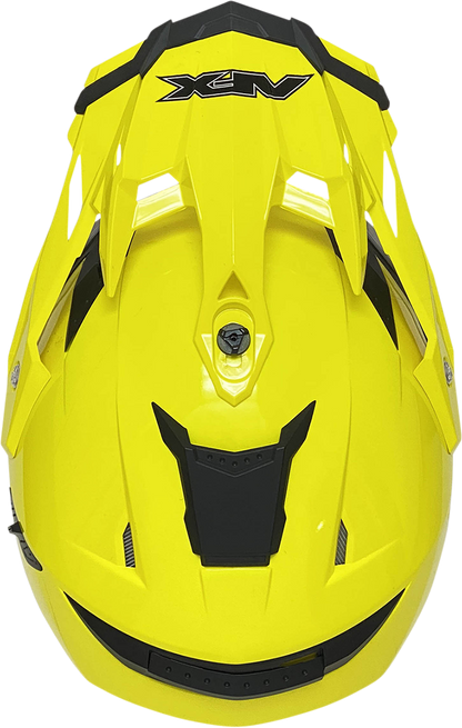 Hi-Vis yellow AFX FX-41DS helmet in 2XL size, with a sleek design and clear face shield, from Bill's Exhausts.