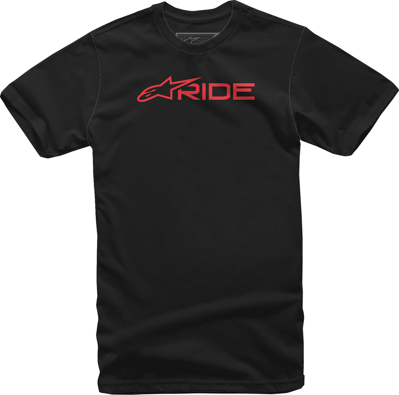 Alpinestars Ride 3.0 black and red T-shirt, large size, featuring Alpinestars logo and stylish casual design.