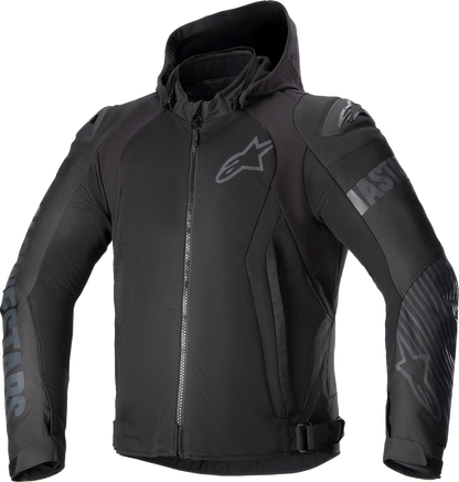 Alpinestars Zaca Air Jacket in black, 4XL size, featuring lightweight design and breathable mesh panels for motorcycle riding comfort.