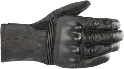 Black Alpinestars Gareth Leather Gloves in 3XL size, shown with textured leather and secure wrist closure.