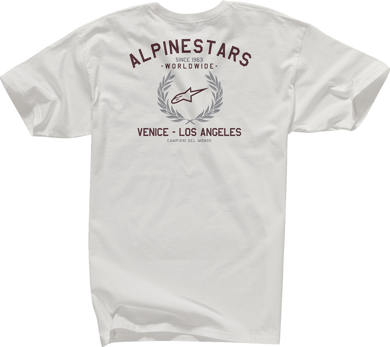 Bill's Exhausts Alpinestars Wreath T-Shirt in natural color, medium size, featuring a stylish wreath design on the front.