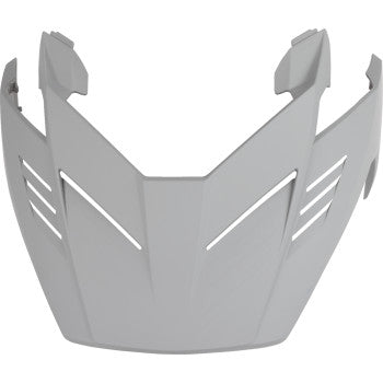 Gray ICON Elsinore™ Peak helmet part, XS-S size, from Bill's Exhausts, with close-up view of the monotype design.