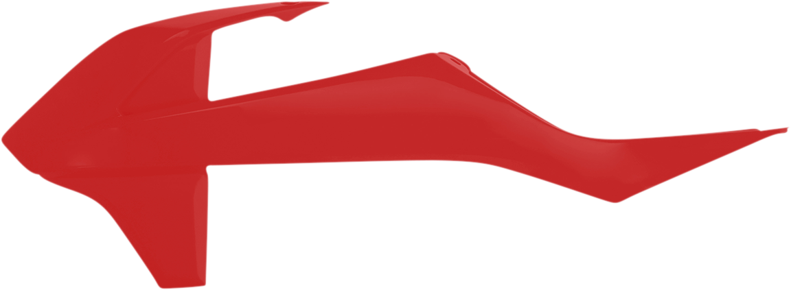 Red Acerbis radiator shroud for motorcycle body protection, featuring a sleek design with brand-specific details.