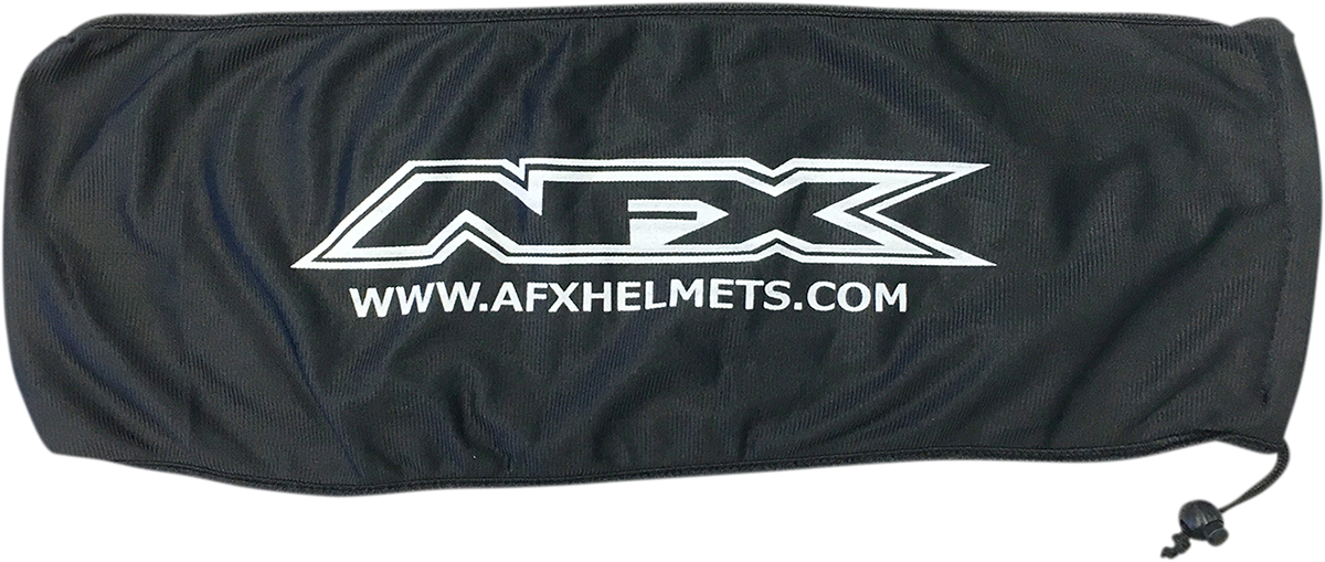 Black AFX Shield Bag by Bill's Exhausts, a protective gear bag with secure closure and durable material for motorcycle gear storage.