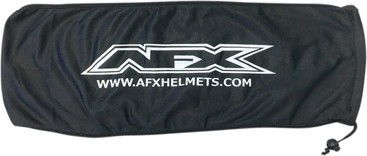 Black AFX Shield Bag by Bill's Exhausts, a protective gear bag with secure closure and durable material for motorcycle gear storage.