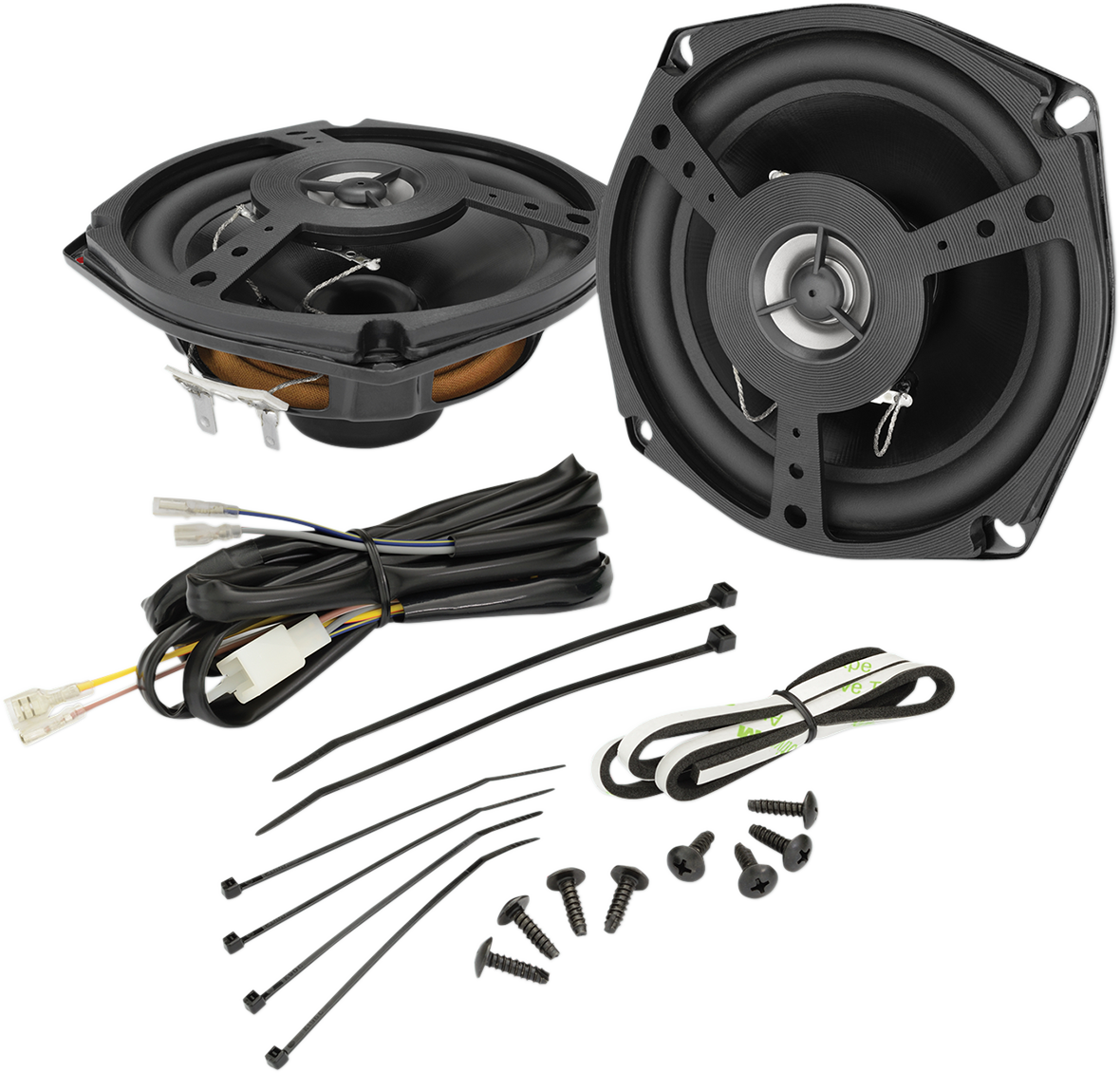 Bill's Exhausts SHOW CHROME Speaker Kit for GL1800 motorcycle engine, featuring chrome finish and hardware components.