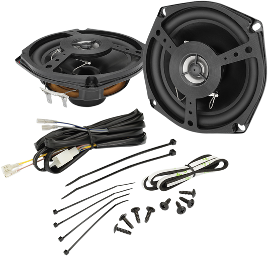 Bill's Exhausts SHOW CHROME Speaker Kit for GL1800 motorcycle engine, featuring chrome finish and hardware components.