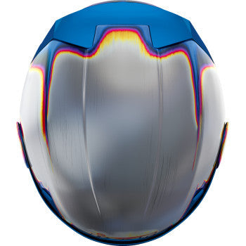 Silver ICON Airframe Pro™ Helmet Re-Entry 3XL by Bill's Exhausts, shown from the front with vent details and sleek design.