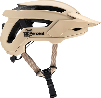 Tan 100% Altis bicycle helmet by Bill's Exhausts, C/E rated, XS/S size, with ventilation and adjustable straps.