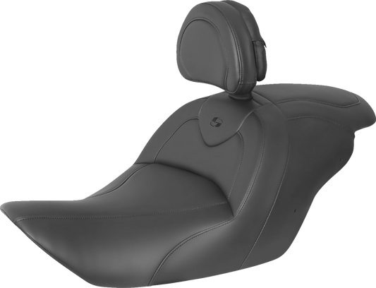 SADDLEMEN RoadSofa Seat - with Backrest - Black w/ Black Stitching - GL1800 '14-'17 H23-20-187BR