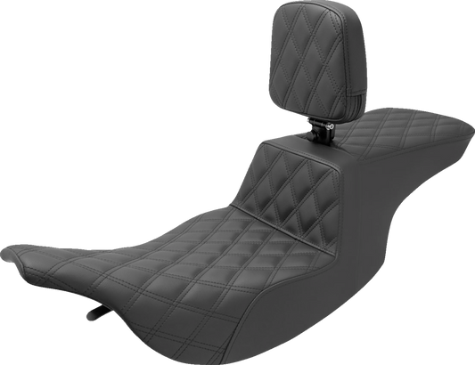 SADDLEMEN Tour Step Up Seat - Rider Backrest - Full Lattice Stitch - FL '97-'07 897-07-195BR