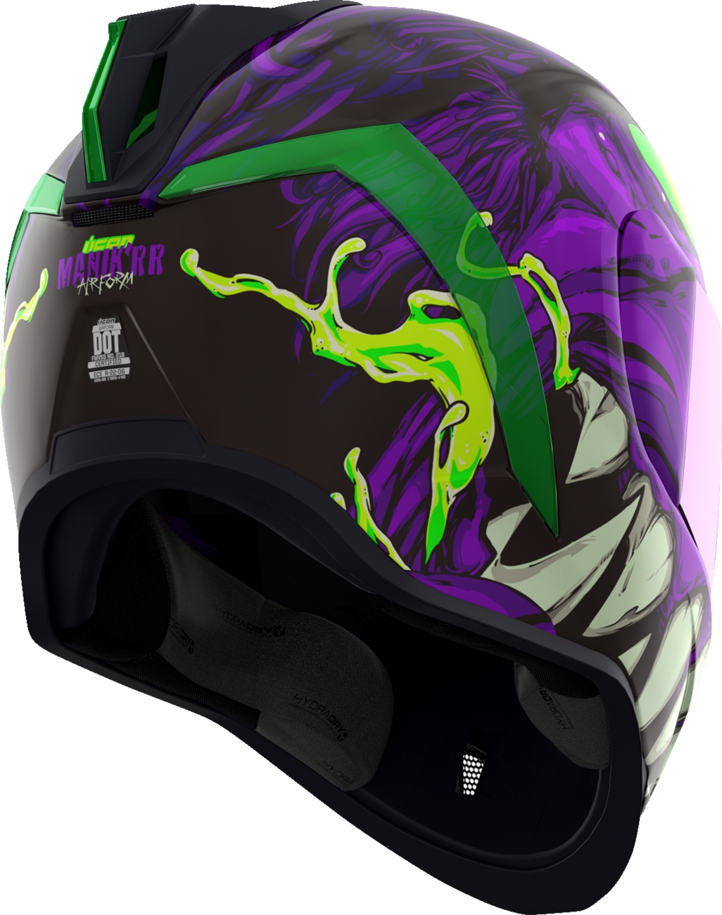 Bill's Exhausts ICON Airform™ Helmet Manik'RR MIPS® in purple, 2XL, with sleek design and adjustable straps.