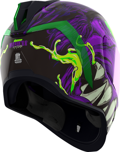 Purple ICON Airform™ helmet with MIPS® technology, medium size, featuring a sleek aerodynamic design and adjustable straps.