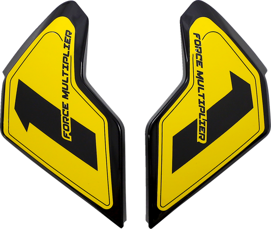 Purple ICON Airflite™ side plates with Quarterflash design for helmets, compatible with Bill's Exhausts helmets.