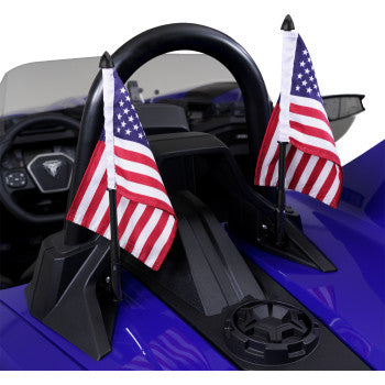 Black SHOW CHROME Folding Flag Pole by Bill's Exhausts, compact and portable for easy display and flag flying.
