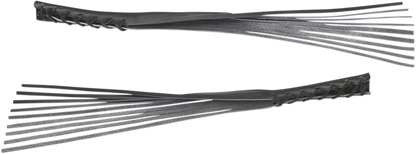 Bill's Exhausts SHOW CHROME Leather Lever Laces for engine, featuring chrome finish and durable leather material.