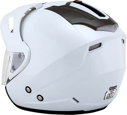 Pearl white AFX FX-50 motorcycle helmet in medium size, featuring a sleek design and clear visor for safety and style.