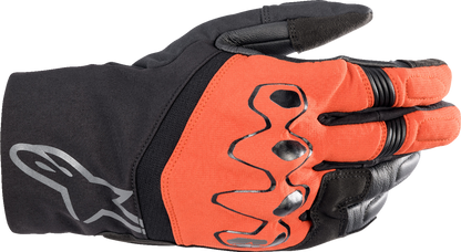 Alpinestars Hyde XT DrystarXF® gloves in fire red and black, small size, featuring protective knuckles and breathable material.