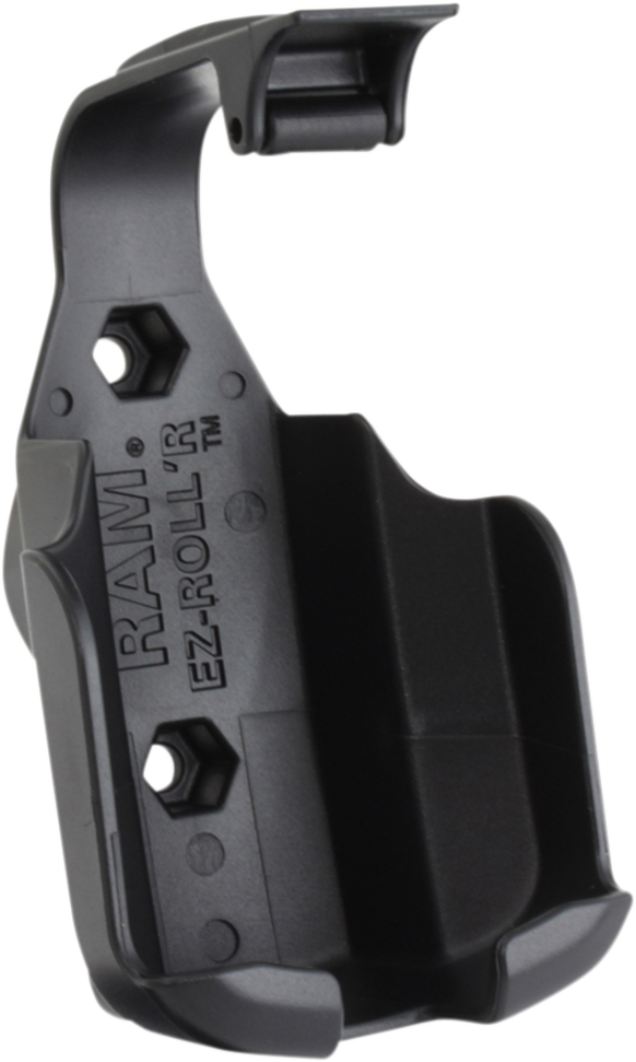 RAM MOUNTS Garmin eTrex device cradle attached to engine, designed for secure GPS device mounting.