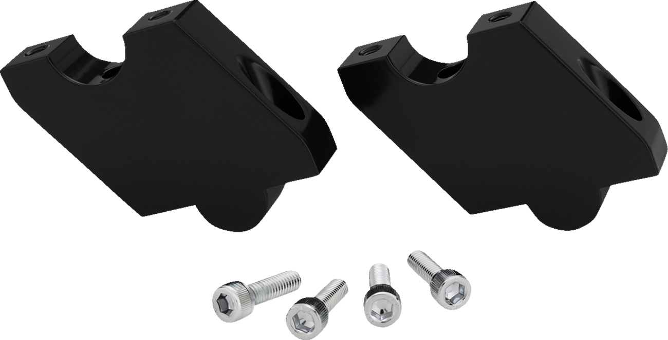 Show Chrome Risers for Ryker engine by Bill's Exhausts, featuring chrome finish and sturdy construction for motorcycle upgrade.