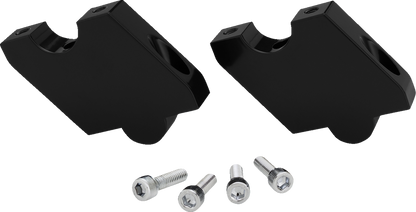 Show Chrome Risers for Ryker engine by Bill's Exhausts, featuring chrome finish and sturdy construction for motorcycle upgrade.
