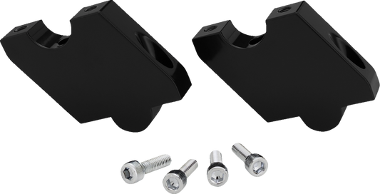 Show Chrome Risers for Ryker engine by Bill's Exhausts, featuring chrome finish and sturdy construction for motorcycle upgrade.