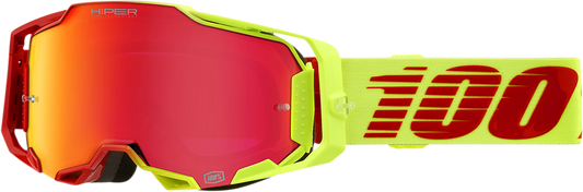 Bill's Exhausts 100% Armega Solaris goggles with HiPER Red Mirror lens, featuring a sleek design for eye protection and style