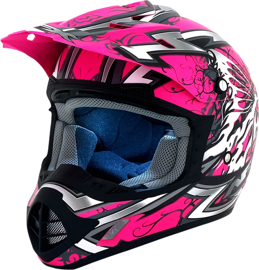 Matte hot pink AFX FX-17 butterfly helmet in XL size, featuring a sleek design with aerodynamic vents and a secure chin strap.