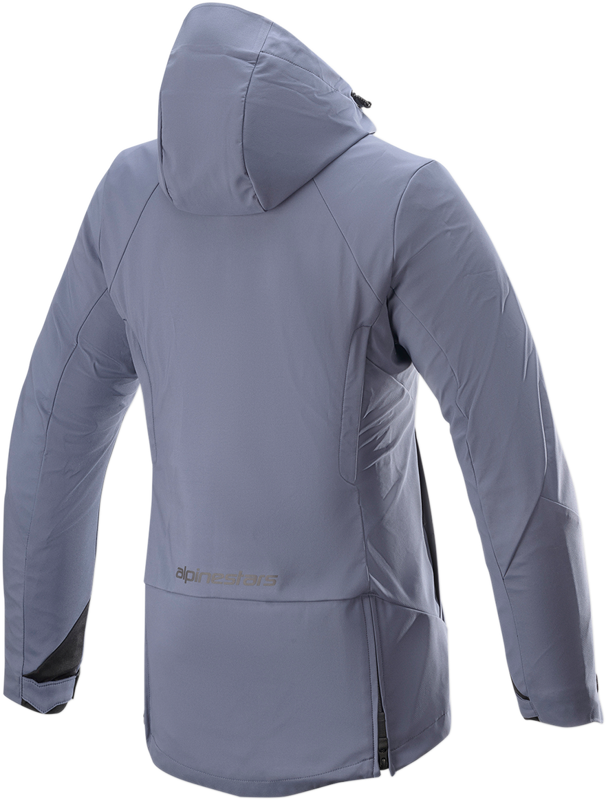 Alpinestars Stella Moony Drystar® gray motorcycle jacket, large size, with protective features and sleek design.