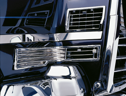 Chrome Show Hot Air Vent for engine by Bill's Exhausts, featuring a sleek chrome finish and detailed engine vent design.