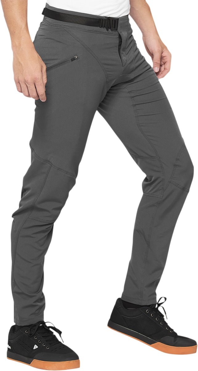 Bill's Exhausts 100% Airmatic Pants in charcoal, US 32, showing the relaxed fit and fabric details.