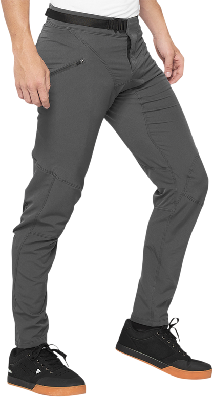 Bill's Exhausts 100% Airmatic Pants in charcoal, US 32, showing the relaxed fit and fabric details.