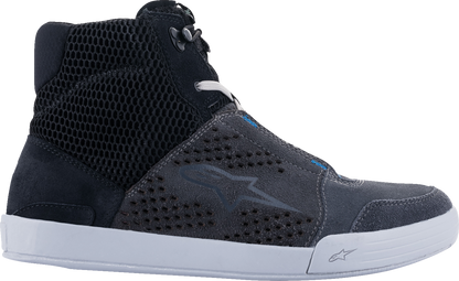 Black and gray Alpinestars Chrome Air Shoes in US size 8, featuring sleek design and breathable mesh material.