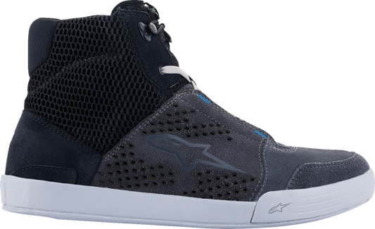 Black and gray Alpinestars Chrome Air Shoes in US size 8, featuring sleek design and breathable mesh material.