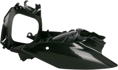 Black Acerbis side panels for motorcycle body, designed for fit and style, with visible mounting points and a sleek finish.