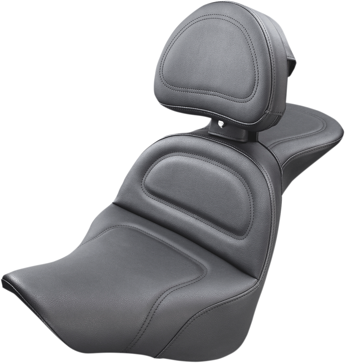 SADDLEMEN Explorer Seat with driver backrest for Harley FLFB/FLFBS 2018-2022, featuring black leather and ergonomic design